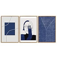 SIGNWIN 3 Piece Framed Canvas Wall Art Flower Canvas Prints Home Artwork Decoration for Living Room,Bedroom - 16