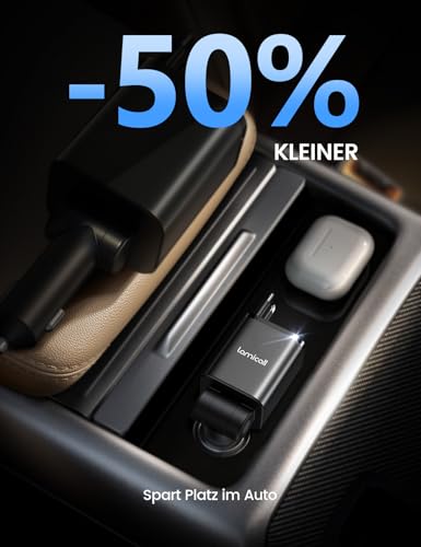 Lamicall 4 IN 1 Zigarettenanzünder USB C Auto Ladegerät - [50% Kleiner] [Spannung-Anzeige] 69W USB Adapter Auto Schnellladegerät mit einziehbarem Typ-C Kabel, 24/12V KFZ Ladegerät für iPhone/Samsung