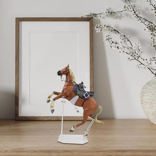 Figurine cheval modèle animal articulé statue simulation jaune
