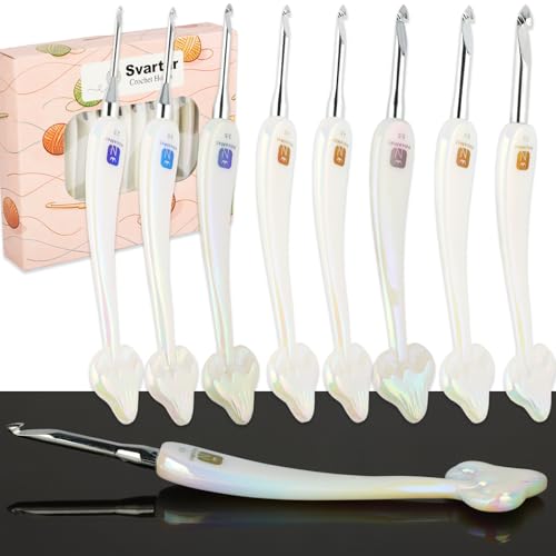 Svartur 9PCS Crochet Hooks Set 2.5–7mm with Resin Handles