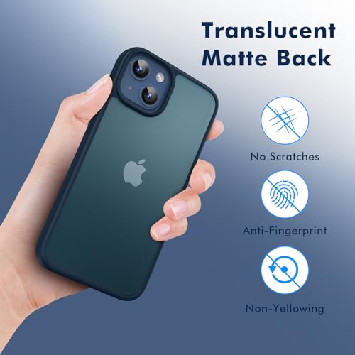 TIIXXA Matte Case for iPhone 13 6.1-Inch, Shockproof Drop Protection, Frosted Translucent Back Phone Cover, Anti-Fingerprint (Blue) TIIXXA Matte Case for iPhone 13 6.1-Inch, Shockproof Drop Protection, Frosted Translucent Back Phone Cover, Anti-Fingerprint (Blue)