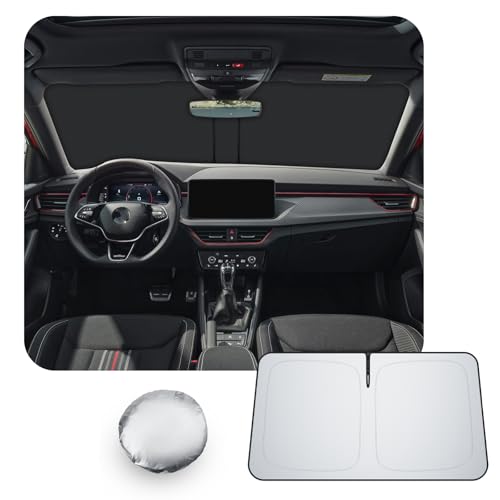 [Upgrade] CDEFG kompatybilne z Skoda Kamiq 2019-2025 2026, osłona przeciwsłoneczna na przednią szybę samochodu, osłona przeciwsłoneczna na przednią szybę samochodu, akcesoria
