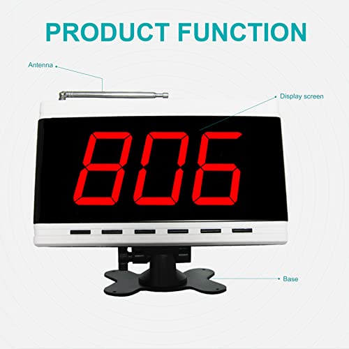 SINGCALL Wireless Calling System, Patient Calling System, Wireless Table Call System, for Hospital Restaurant Pack of 1 Display and 10 Table Bells