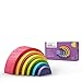 Merle Toys - Arcobaleno in Legno, Giochi Montessori 1 anno, 2 3 anni e più - Giocattoli per bambini, Giochi educativi Montessori con 6 blocchi impilabili colorati