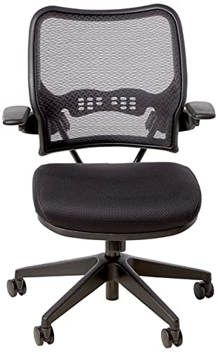 Space Seating Deluxe Airgrid Back With Mesh Seat, 2-To-1 Synchro Tilt, Cantilever Arms And Nylon Base Managers Chair, Black #TOP1
