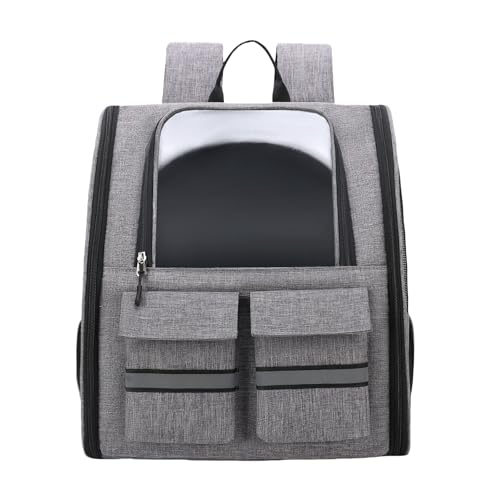 NALIYOUHU,Large Breathable Bubble Backpack for Cats and Dogs,Puppies,Ventilated Pet Hiking Travel Bag, Airline Approved pet Carrier,Support for Travel, Hiking,Biking Outdoor Up to 20 lbs (Gray)