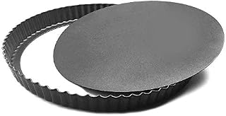Tart Pan, Quiche Pan, JACKSUN Non-Stick Removable Loose Bottom Carbon Steel 9In Tart