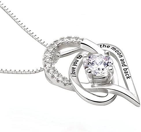 IBBY GIFTS FOR HER Engraved Necklace I Love You to the Moon and Back Birthday Gifts for Girlfriend Wife Valentines Day Presents for Her Mum Daughter Auntie Nanny Women Jewellery