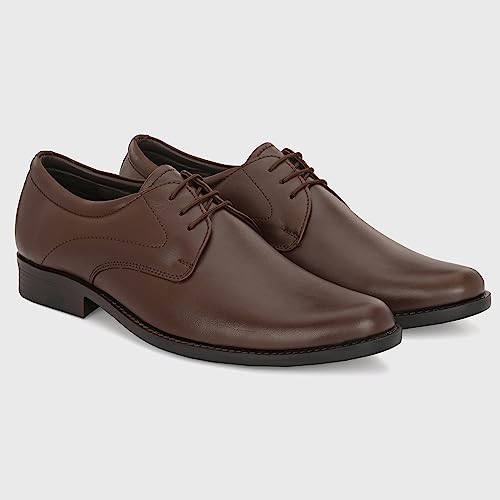 Image of Blue Leather by Centrino Genuine Leather Lace-up Men's Formal Shoe | Stylish with Soft Cushioned Insole | Trendy Lace-Up Design | Durable Leather with Anti-Skid Sole | Perfect for Formal Wear (3901)