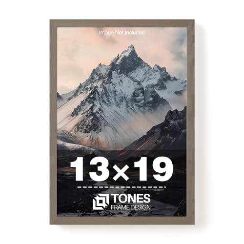 TONES FRAME DESIGN 13x19 Picture Frame Wood Brown with Plexiglass, 1 Pack