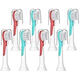 Kids Replacement Toothbrush Heads, Compatible with Philips Sonicare HX6032/94, HX6034, HX6340, HX6320, HX6330, HX6331, Compact Kids Replacement Heads for Kids 3-7 Years Old, 8 Pack