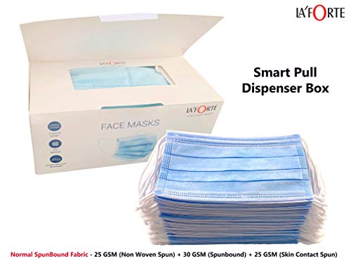 Image of La' Forte 3Ply Mask (with Nose Clip, 100 Pcs)