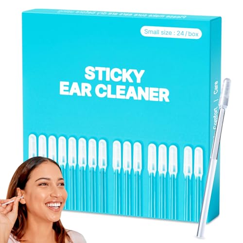 YUDANSI Reusable Ear Wax Removal, 24 PCS Self Sticky Ear Cleaner Earwax Removal Kit, Washable Wax Removal Tool Dry Ear Cleaning Kit, Professional Ear Wax Remover for Adults Kids Home Use Ear Pick