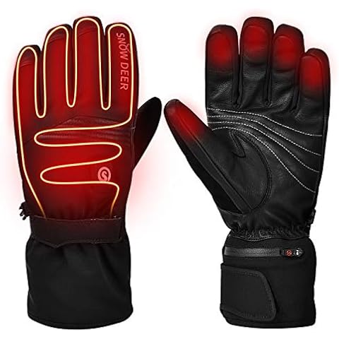 Heated Gloves,Electric Rechargeable Battery Heat Gloves for Men Women,7.4V 2200MAH Battery Powered Electric Heated Ski Bike Motorcycle Warm Gloves Hand Warmers,Winter Snow Gloves Mittens Cover