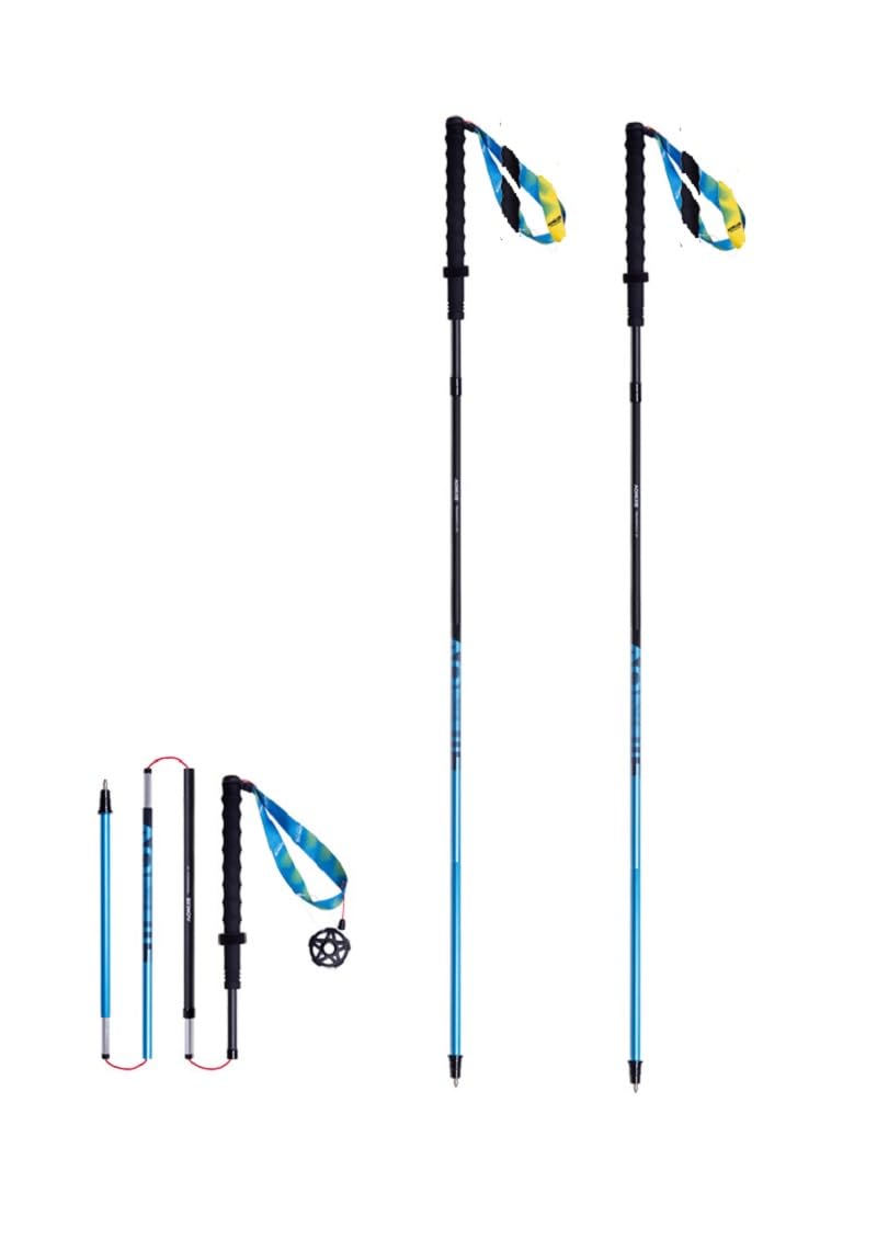 Trekking Poles Folding, Lightweight Aluminium Hiking Trial Poles, 110/120 cm Ultralight for Running Sticks, AONIJIE (Blue, 110 cm)