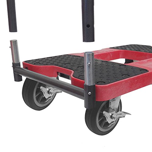 Snap-Loc 1500 Lb All-Terrain Panel Cart Dolly Red With Steel Frame, 6 In Casters, Panel Bars And Optional E-Strap Attachment #TOP4