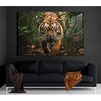 Quadro Grande Formato Quadro Da Parete Moderno In Vetro Acrilico O Alluminio Composito - Design Leopardato 01, Dimensioni 80 X 55 Cm Quadro Leopardato