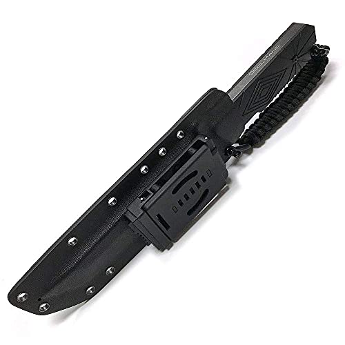 Cool Hand 3/8 Inch Thick Beast Tanto Survival Hunting Drop Point Fixed Blade Knife Stainless Steel, Kydex Sheath Belt Clip Paracord Attachment Included #TOP6
