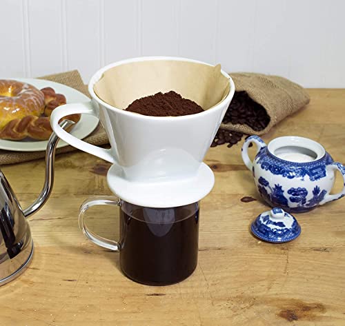 ProLeo Porcelain Coffee Filter for Filter Bags Size 1 to 2 Cups, White - Image 4