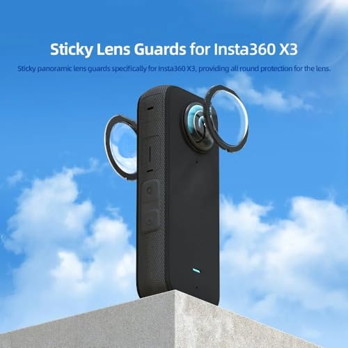 Image of Insta 360 One X3 & X2 Pro Action Camera Accessories Shock Proof Cover Protective Frame with 1 /4 Screw Hole Tripod Adapter Sports Camera Mount Black ((X3 Lens + Lens Cap))