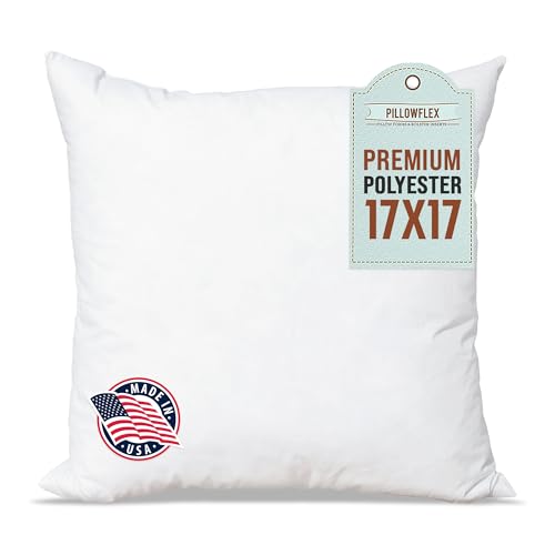 Pillowflex Premium Polyester Throw Pillow Insert - 17x17 Ultra Soft