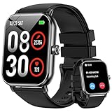 Smart Watch for Men Women, 1.85" HD Fitness Tracker with Bluetooth Calls, 5 ATM Waterproof, 130+ Sport Modes, 24/7 Heart Rate/Sleep Monitor, Pedometer, Calories, Smartwatch for Android iOS (Black)
