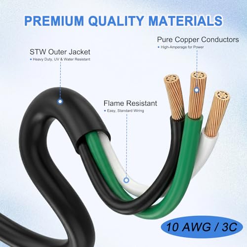 Toptozl 3 Prong to 4 Prong Dryer Adapter, NEMA 10-30P Male to 14-30R Female Clothes Dryer Converter Cord with Green Ground Wire, 30 Amp 250V Heavy Duty, Connects New Dryer to Older House Outlet by Toptozl - Image 5