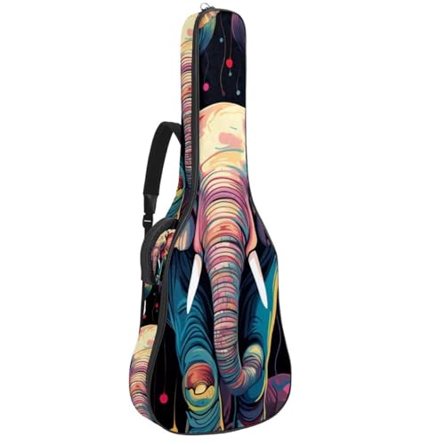 Sac pour guitare étanche à motif éléphant coloré idéal pour vos répétitions et concerts