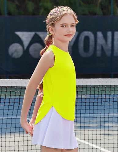 Image of Zaclotre Girls Athletic Tank Tops High-Low Hem Loose Fit Summer Top Kids Sleeveless Sport Shirts 5-14 Years
