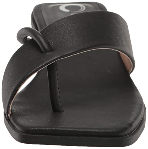 Journee Collection Womens Mina Tru Comfort Foam Flip Flop Low Block Heel Sandals Black 7.5 Medium Womens Us #TOP1