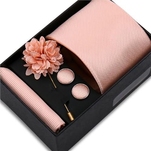 Set de corbata para hombres con pin floral y gemelos