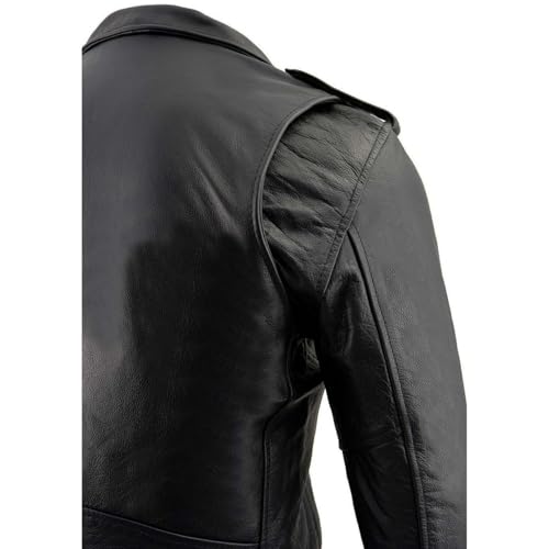 Image of Milwaukee Leather Men's Black Leather Classic Plain Side Police Style M /C Jacket - LKM1781
