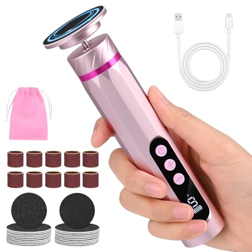 SternSinn Eliminador de callos eléctrico 2 en 1, 9 velocidades ajustable con indicador de batería, versátil dispositivo de cuidado de pies con plato de lijado intercambiable para muertos duros, etc
