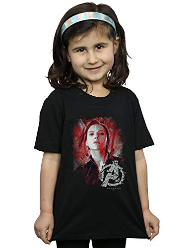 Marvel Girls Avengers Endgame Black Widow Brushed T-Shirt Black 9-11 Years