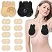 Produktbild Taumie 2 Paar Trägerloser Klebe BH und 10 Paar Unsichtbare Nippelabdeckung Wasserdichte Einweg Brust Aufkleber, Klebe BH Push Up, Unsichtbar BH, Selbstklebender Silikon Nipple Cover(11CM für Cup C/D)