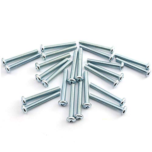 24pcs 8-32 x 1-1/4" Machine Screws Metal Mounting Hardware Fitting Fastening Accessories Cross Slotted Round Phillips Head Screw Bolt