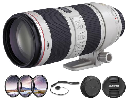 Canon EF 70-200mm f/2.8L is II USM Lens Bundle | L-Series Telephoto Zoom with Constant f/2.8 Aperture, Optical is & Fast Ring-Type USM Autofocus | for Sports & Events (2751B002) + Filter Kit + More
