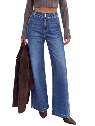 KIRUNDO Wide Leg Jeans for Women High Waisted Denim Pants - image 1