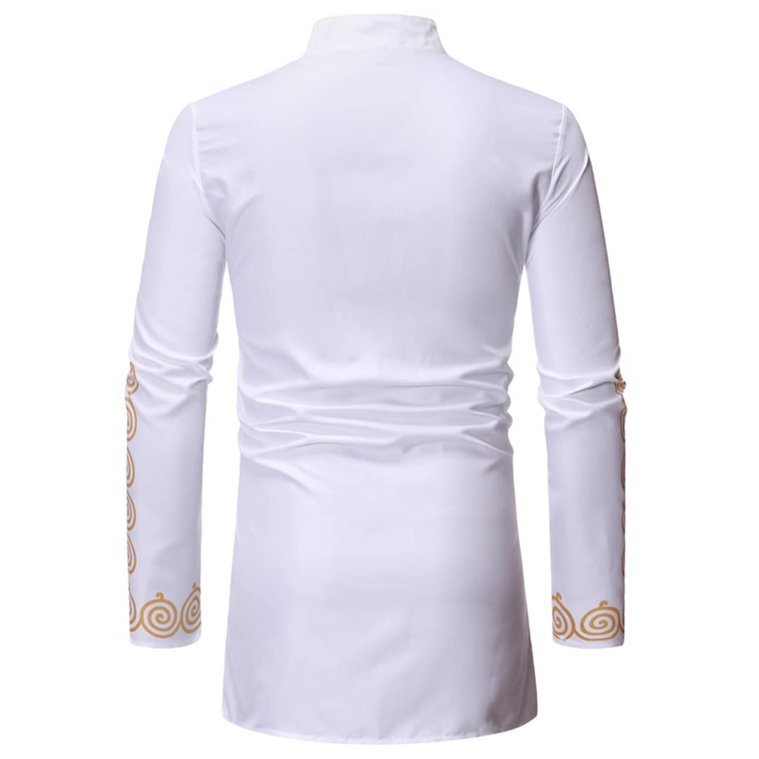 arabic dress shirt Men's Long Sleeve Robe Kaftan Thobe Muslim Clothes Saudi Arab Gown Pure Color Shirt Islamic Dubai Male Shirt Dress (Color : White, Size : Medium) at Amazon Men's Clothing store