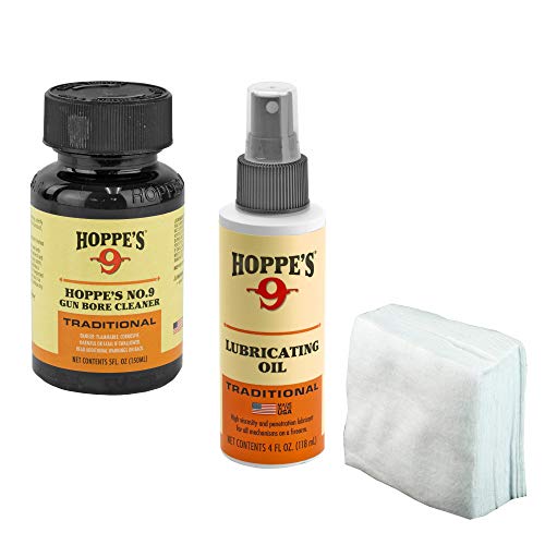 Westlake Market, Hoppes Gun Cleaning Kit Including 5oz Cleaning Solvent and 4oz Lubricating Spray with Patches