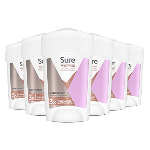 Sure Women Maximum Protection ConfidenceAntiperspirant Deodorant Cream Stick with 3x stronger* sweat protection for 96 hour sweat and odour protection 45 ml, Pack of 6