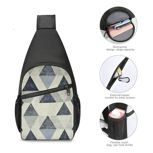 Sling Bag para hombres y mujeres bolso pequeño azul gris miniatura 4