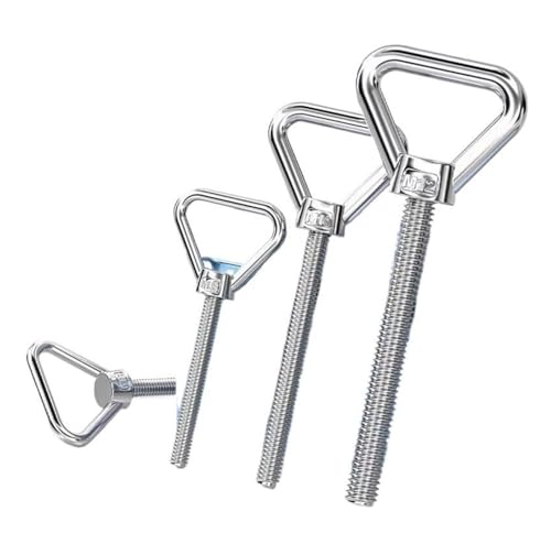 Pernos de ojo M8 de acero inoxidable de elevación triangular en pack de 2 unidades de 45mm 5