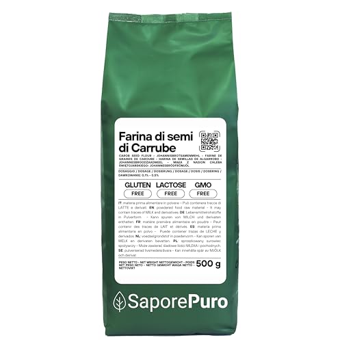 Saporepuro Harina de semillas de algarroba 500 gr - Ideal para helados y sorbetes