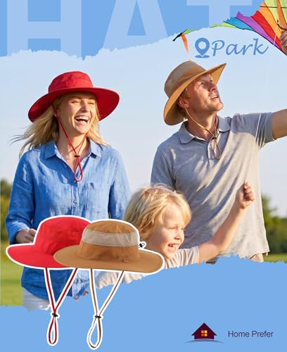 Image of Home Prefer UPF 50+ Men's Sun Hat Wide Brim Bucket Hat UV Protection Hat for Mens Womens Beach Safari Gardening Golf Fishing