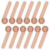 12 Pcs Wooden Coffee Scoop&Bag Clip, Tablespoon Wood Measuring Scoop with Bags Sealer, Wooden Coffee Spoons for Jars and Containers, 2 In 1 Bags Sealer Measuring Spoon for Beans, Espresso Coffee, Tea