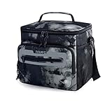 TOURIT Lunch Bag for Men Insulated Lunch Box for Men Leakproof Reusable Lunch Cooler Bag for Work, Office, Outdoor, Picnic, Tie-Dye Black