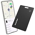 Reyke Slim Wallet Tracker Card, Ricaricabile, IP67 Impermeabile, Funziona con Google Find My App (Solo Android), per Etichette Bagagli, telefoni e passaporti, Nero