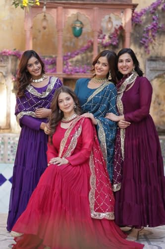 Image of Event Party Wear Stitched Indian Long Anarkali Gown Dress Stylish Salwar Kameez Suits.-65