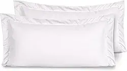 Kit 02 Fronhas para Travesseiro 90x50cm em Micropercal 200 Fios Tamanho Especial – Macia, Resistente e Fácil de Lavar (Branco)